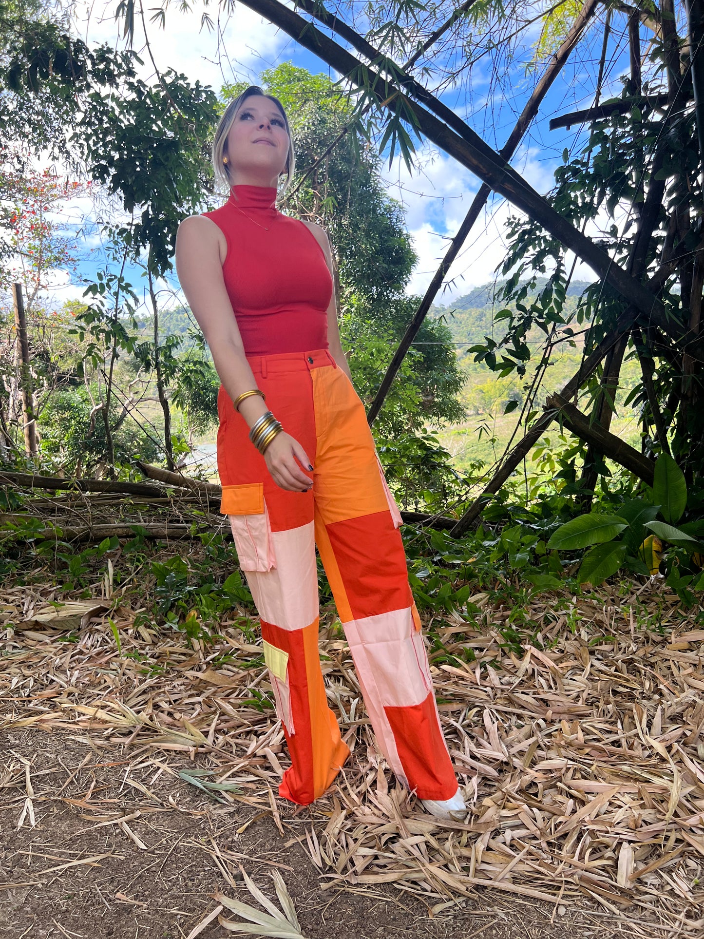 Orange Cargo Pants