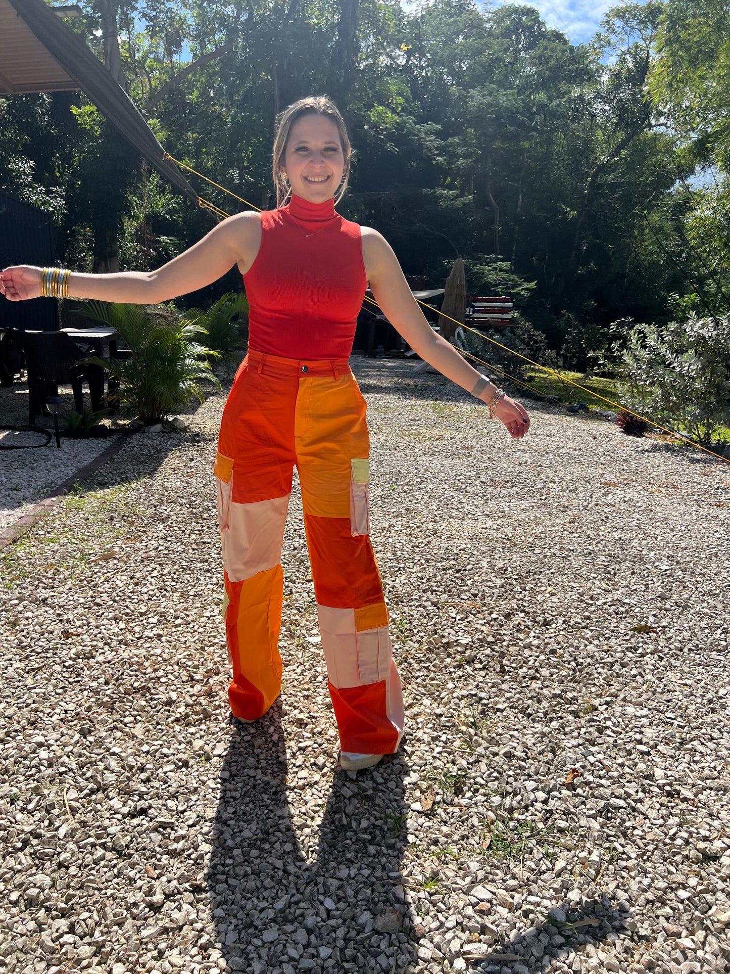 Orange Cargo Pants