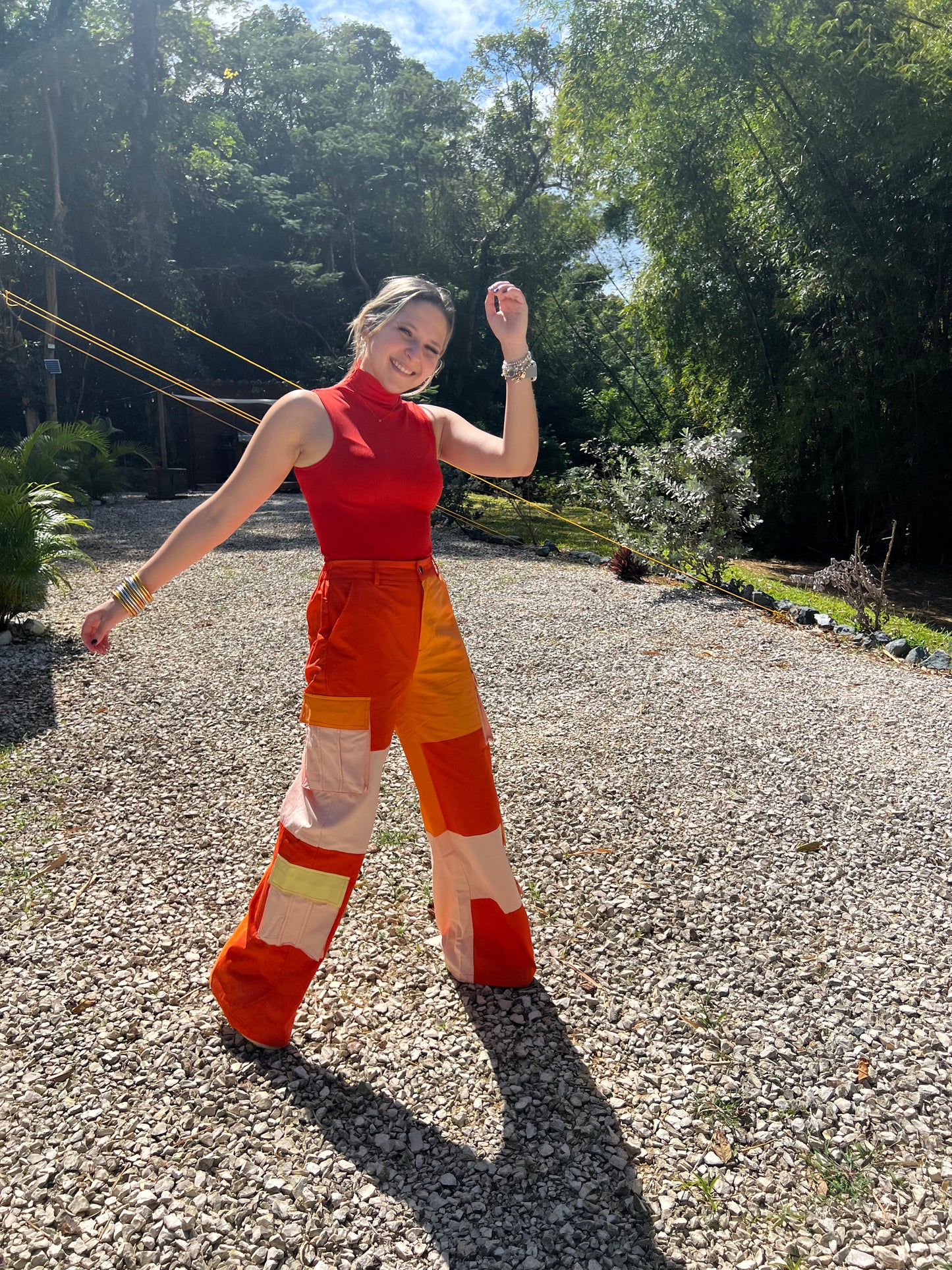 Orange Cargo Pants